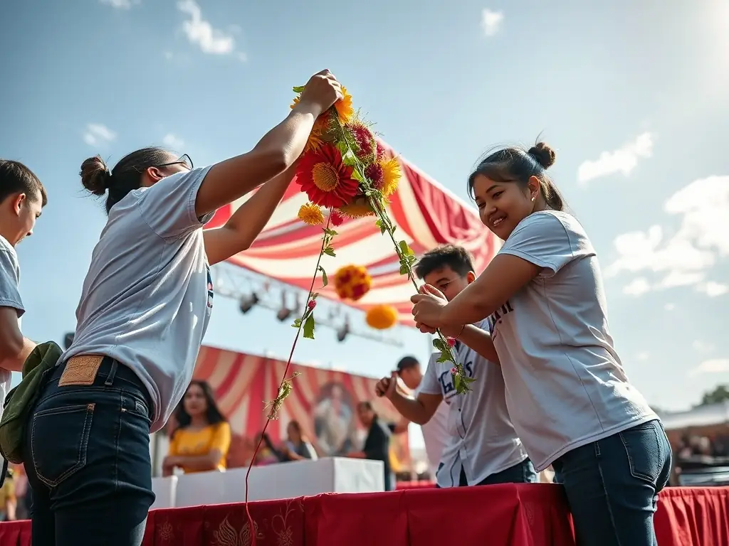 A photograph of a group of volunteers working together on a community project, symbolizing DEGLING'OS's focus on citizen participation and social connection.